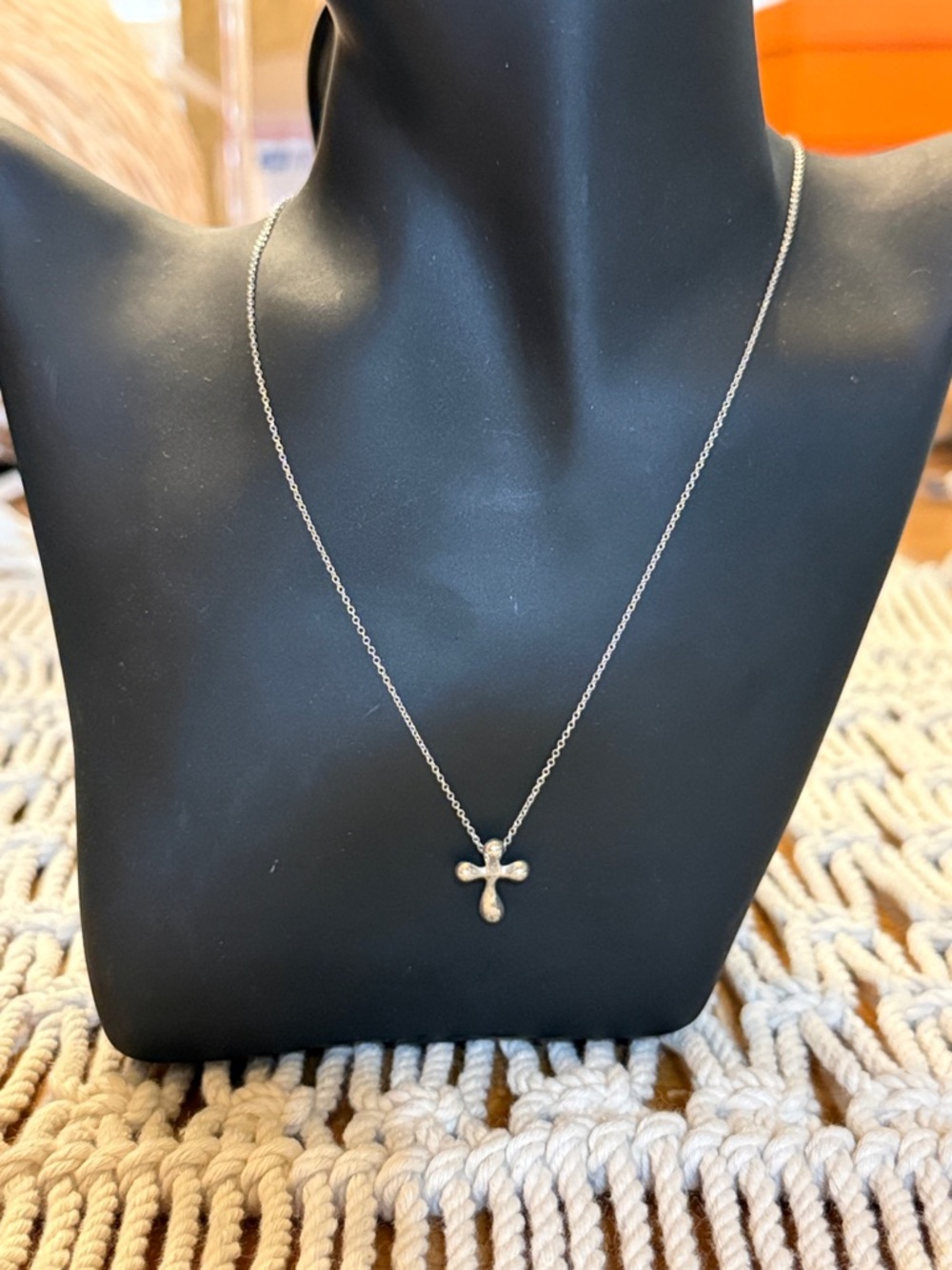 Tiffany & Co. Sterling Silver Elsa Peretti Cross Necklace